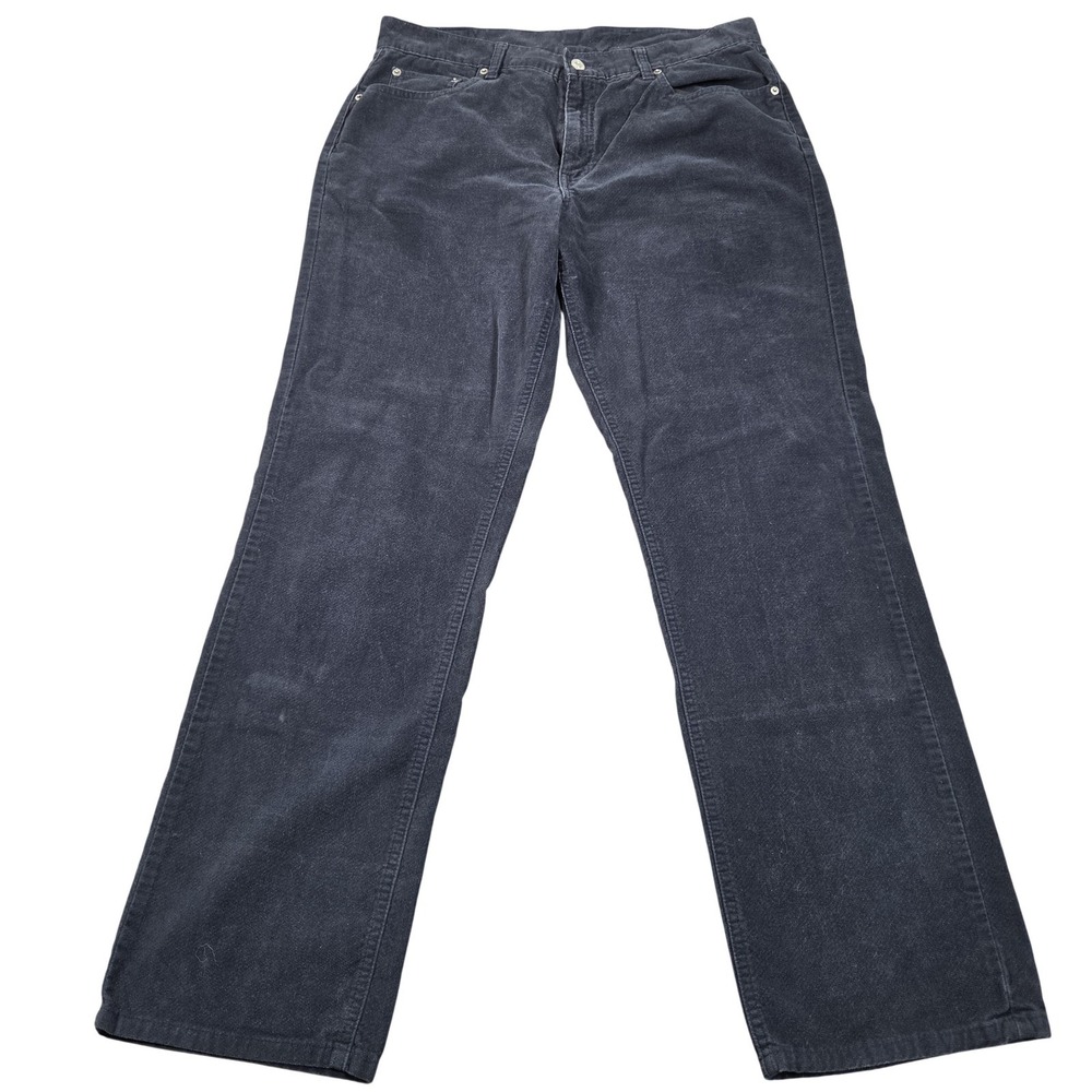 Levis 505 Pants Womens 14 Gray Corduroy Lower Rise Straight Leg Hong Kong Jeans
